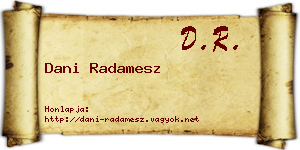 Dani Radamesz névjegykártya